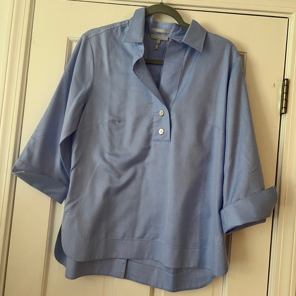 Light Blue Button-Up Blouse